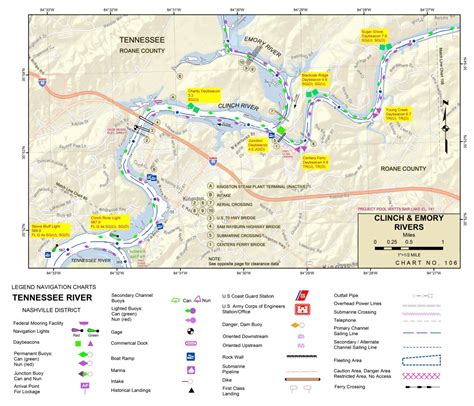 Tennessee River Chart 106 - Clinch River; Emory River Map by US Army ...