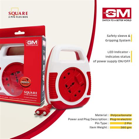 GM Modular 3040-Square 2 Pin Flex Box, 5 Meter,Red and White - KITCHEN MART