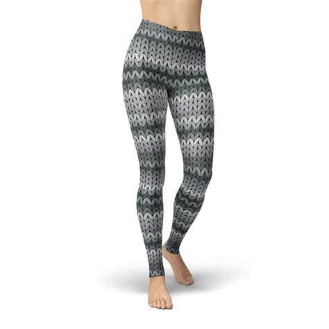 Gray Knit Yoga Pants - Action Curves