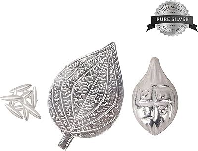 Buy DHRUVS COLLECTION 925 Pure Silver Paan Leaf/Paan Ka Patta for Home ...