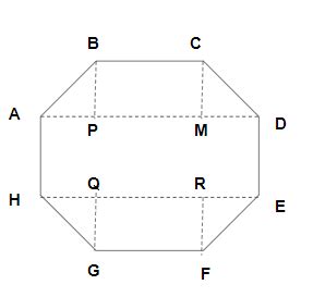 Find the area of the regular octagon — task. Mathematics CBSE, Class 8.