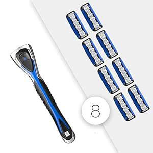 Hajamat Viper V Plus 5 Blade Shaving Razor for Men (1 Handle 8 Blades ...