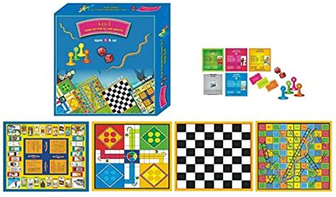 NGEL 4 in 1 Board Games for Kids/ Ludo and Snake and Ladder Board Game ...