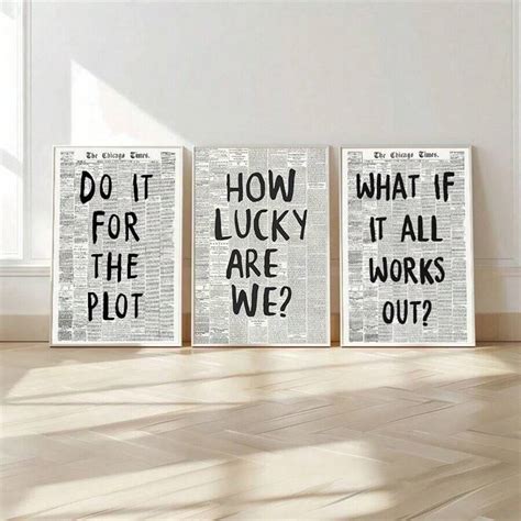 1Pc Wall Art Canvas Painting Vintage Newspaper Quotes Black And White ...