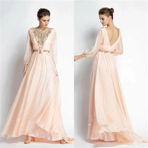 Elegant Long Sleeve Prom Dresses: Floor Length A-Line Evening Gowns ...
