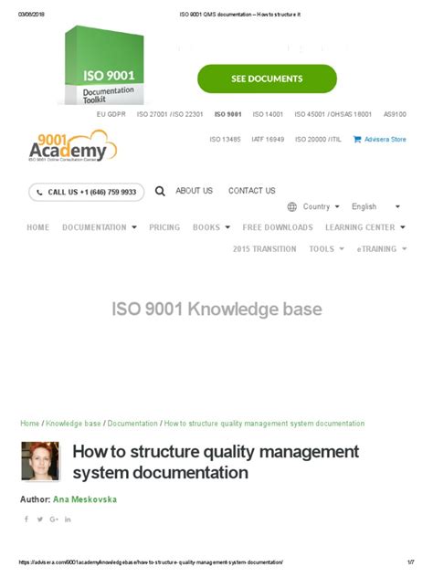 Image result for QMS Documentation Examples