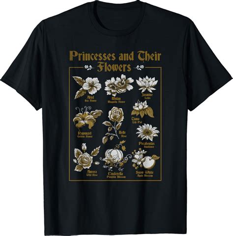 Buy Disney Princesses & Flowers Chart T-Shirt at Ubuy India