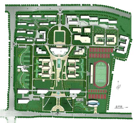 西安建筑大学新校区总平面规划设计CAD图纸（占地4.5万平米）_土木在线