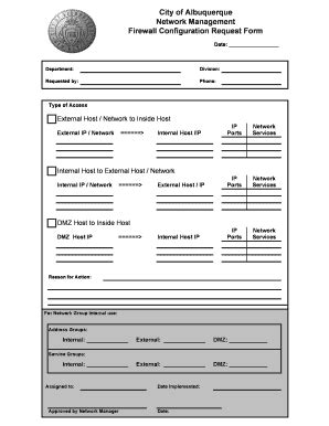 Fillable Online Firewall Request Form.xls Fax Email Print - pdfFiller