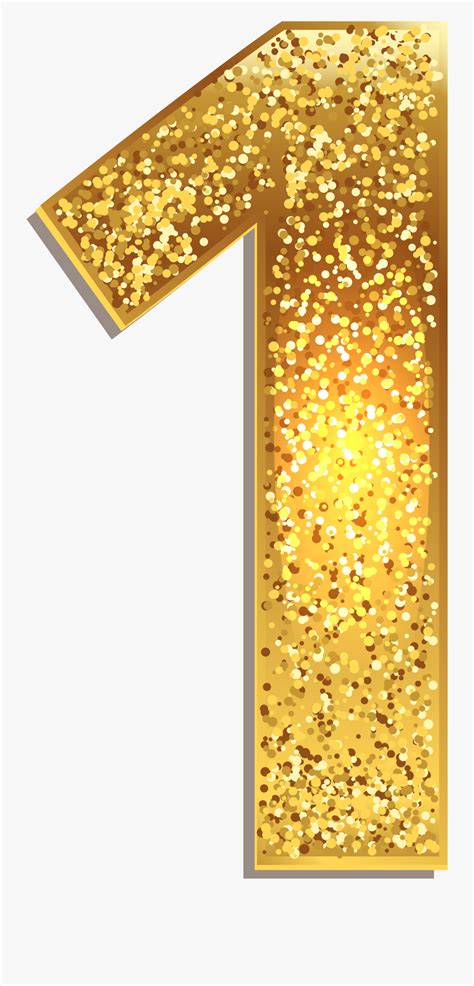 Transparent Gold Dice Png - Gold Glitter Number 1 Png , Free ...