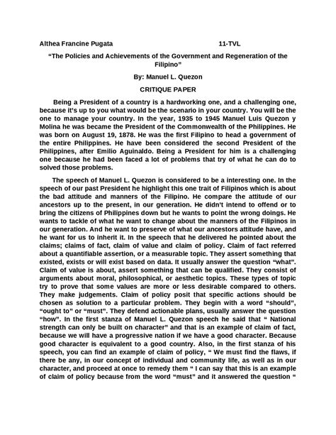 Image result for Test Critique Example