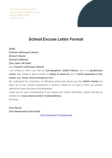 Free Excuse Letter for Funeral Template to Edit Online