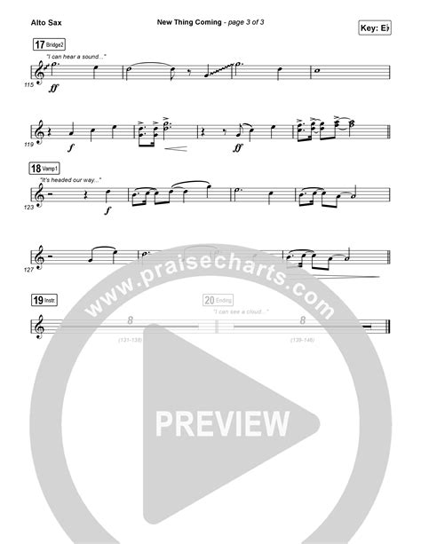 New Thing Coming Sax Sheet Music PDF (Elevation Worship / Steven ...