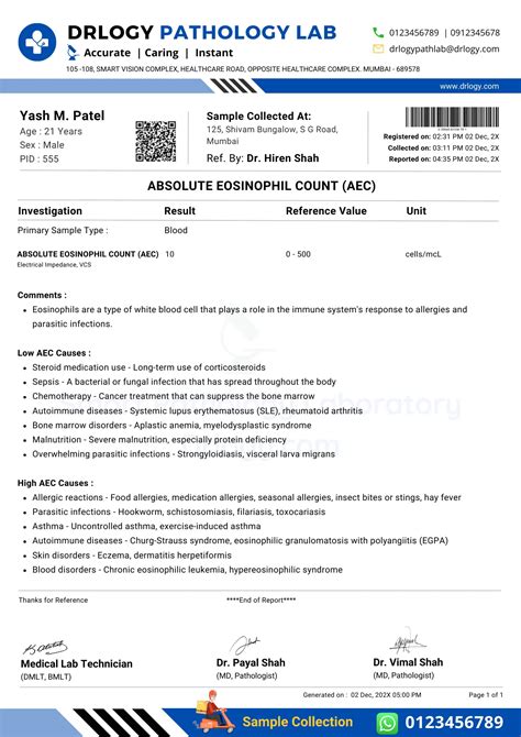Absolute Eosinophil Count (AEC) Test: Price & Normal Range | Drlogy