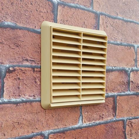 Buy Kair Beige Louvred Grille 155mm External Dimension with Round 100mm ...