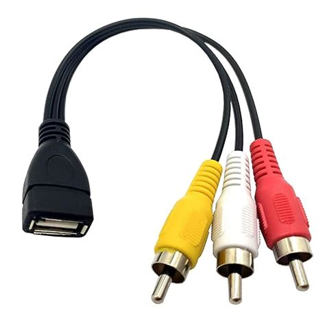 Halokny USB to 3 RCA Cable, 8 inch USB 2.0 A Female to 3RCA Male Audio ...