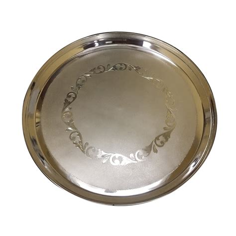 Silver Frosting Thali / Dinner Plate IJSH029
