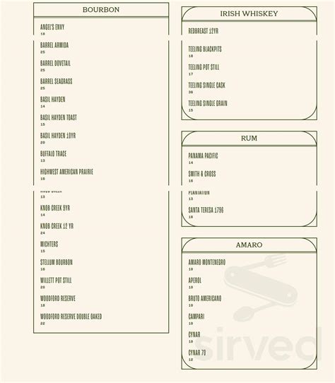 Oak and Iron menu in Thousand Oaks, California, USA