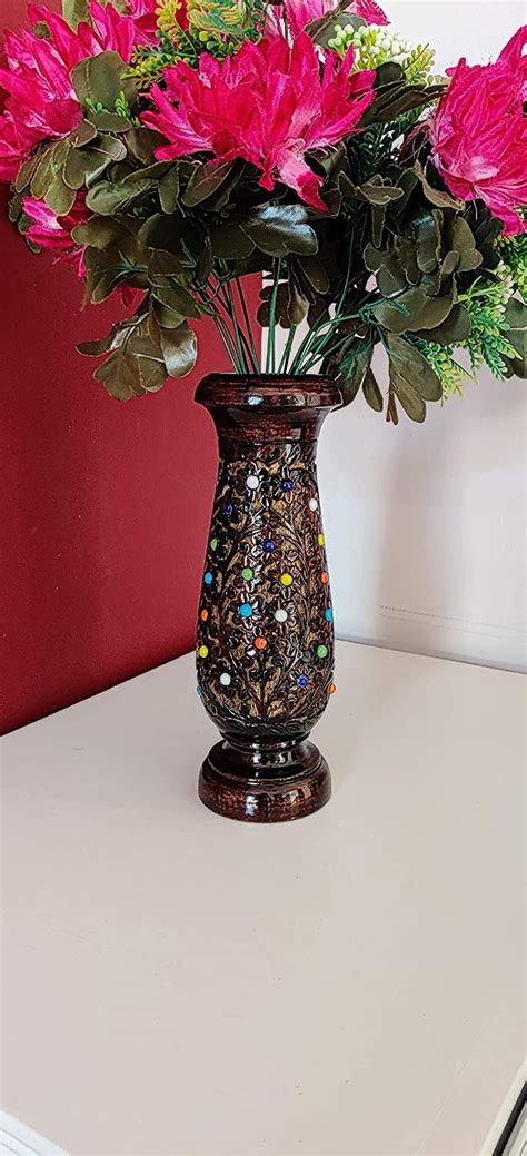 SwuD Wooden Flower Pot Vase Stand for Living Room | Home Decorative ...