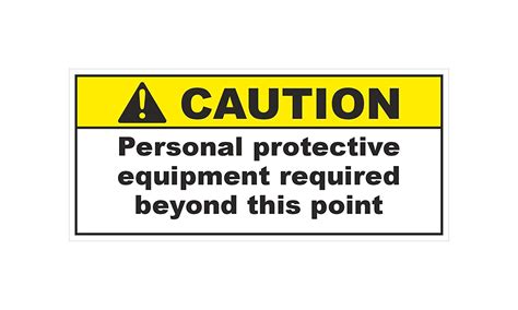 Personal Protective Equipment Required Caution Sign Label : Amazon.in ...