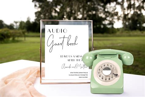 Audio Guestbook Sign, phone message guest book, pick up the phone ...
