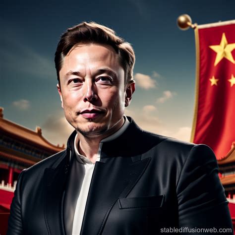 Elon Musk on Chinese Propaganda Poster Parody | Stable Diffusion Online