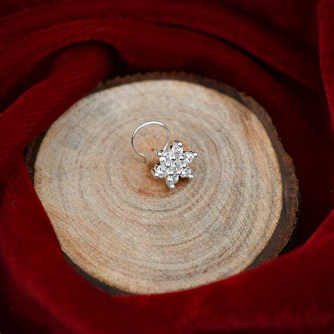 Silver CZ Nose Pin – Totapari
