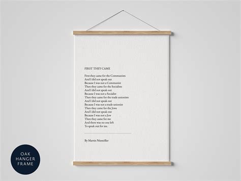 First They Came Poem Print by Poet Martin Niemöller – The Penman's Den