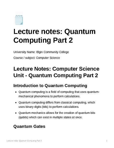 Image result for Introduction to Computing Lecture Notes