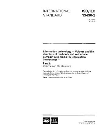 ISO/IEC 13490-2:1995, Information technology - Volume and file ...