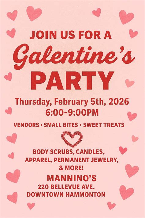 Galentine’s Bash at Mannino’s 2026, 220 Bellevue Avenue, Hammonton, NJ ...