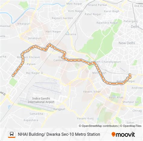 DW5 Route: Schedules, Stops & Maps - NHAI Building/ Dwarka Sec-10 Metro ...