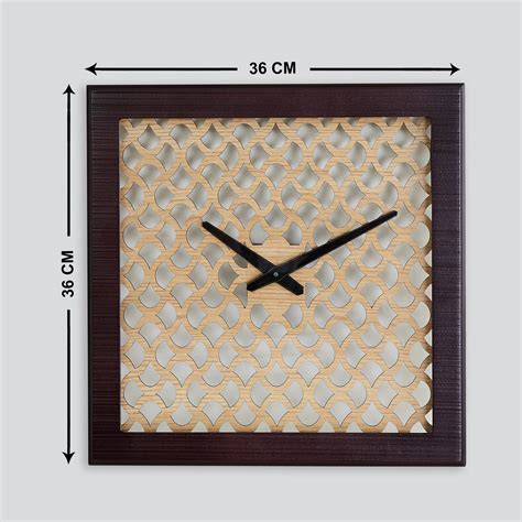 Buy Casablanca Brown Metal Laser Cut Square Clock from Home Centre at ...