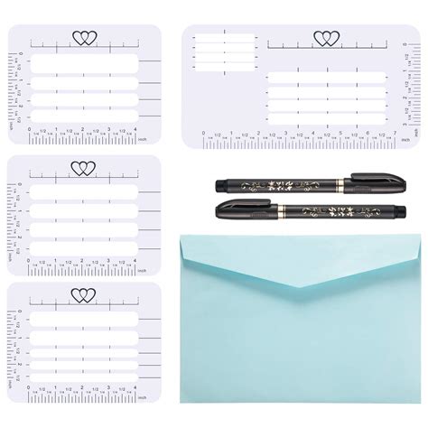 Gejoy 7 Pieces Envelope Addressing Guide 4 Style Addressing Stencil ...