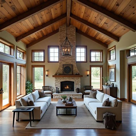 Homestead Haven: Rustic Meets Modern in Design | Vaulted ceiling living ...