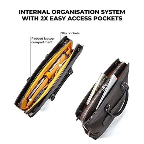 Mokobara The Briefcase Pro | Brown Vegan Leather Water Resistant Laptop ...