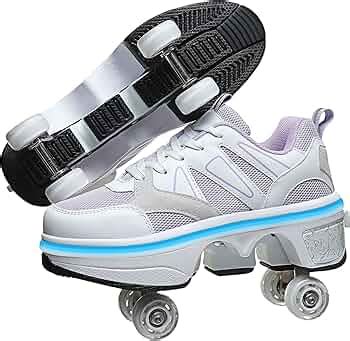 KOFUBOKE 2-in-1 Roller Skates & Sneakers Unisex Retractable Wheels ...