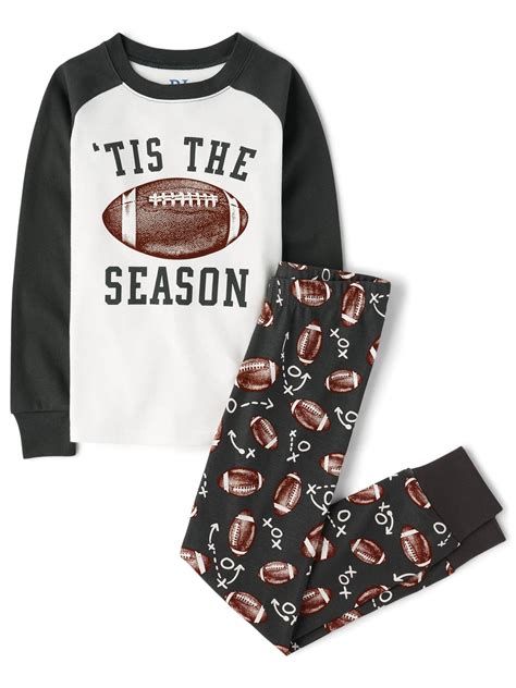 The Children's Place Boys Long Sleeve Football Family Pajamas, Sizes 4 ...