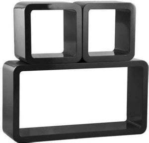 SAJAAVA Wooden Rectangle Cube Wall Shelves Set of 3 Engineered Wood ...