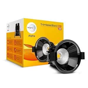 Buy Wipro 12w Alpha Trimless Black COB | Neutral White (4000K ...