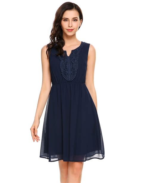 Navy blue Women Sleeveless Dress | Dresses, Chiffon dress, Dress link