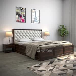 DRIFTINGWOOD Dolvi Sheesham Wood Queen Size Bed with Storage | Wooden ...