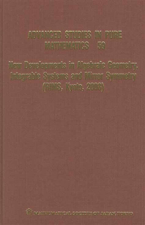 Buy New Developments In Algebraic Geometry, Integrable Systems And ...
