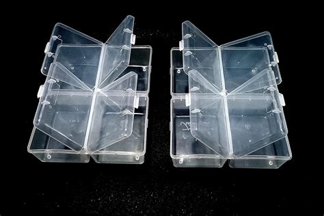 Hesch 9 Plastic Individual Lids From Outside Four Compartment Storage ...