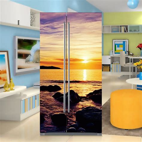 Buy yazi Side-by-Side Refrigerator Full Door Cover Decal Vinyl ...