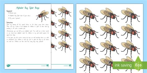 Alphabet Bug Splat Upper Case Bingo (teacher made) - Twinkl