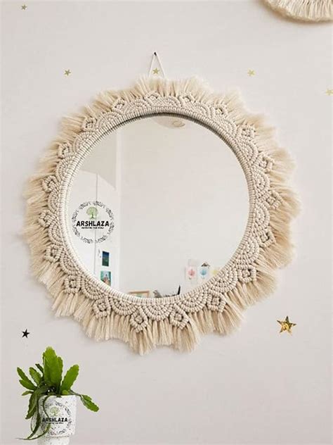 Buy Arshlaza, Minimalist Style Macrame Wall Dãcor Mirror Hanging Mirror ...
