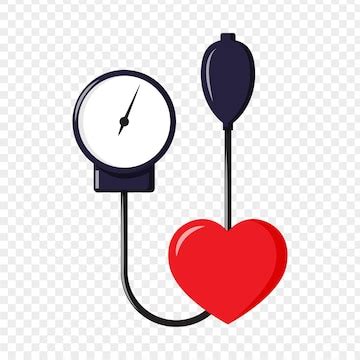 Vector illustration of blood pressure machine with heart on transparent ...