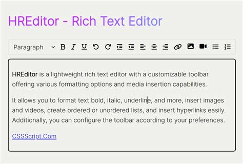 Rich Text Editor HTML 的图像结果