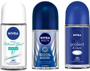NIVEA Senstive Cool Kick & Protect Care Female 50ml Roll on Set of 3 ...